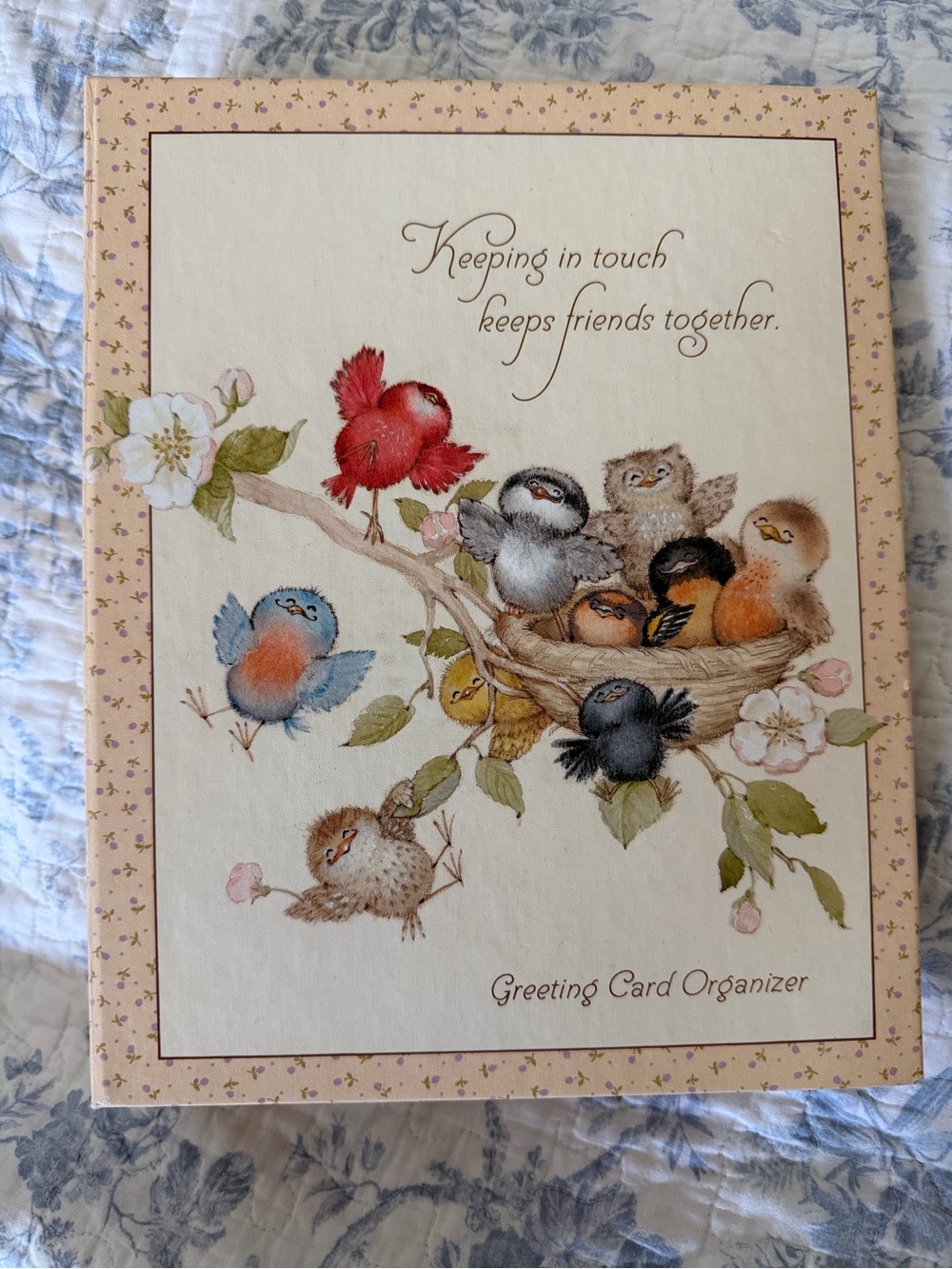 Hallmark Vintage Greeting Card Organizer Binder with Colorful Bird Illustration